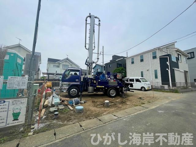平塚市田村5丁目　新築戸建　全２棟の外観|5月16日撮影　建築中　現地外観