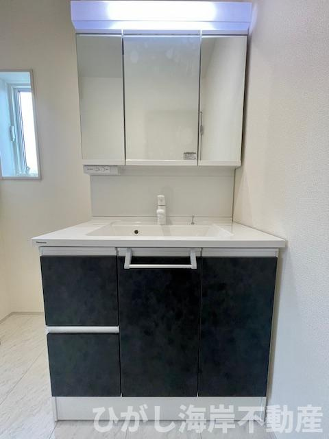 平塚市纒　新築戸建　全10棟の独立洗面台|三面鏡化粧台