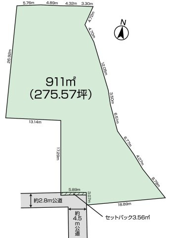 下溝　建築条件なし売地の土地図