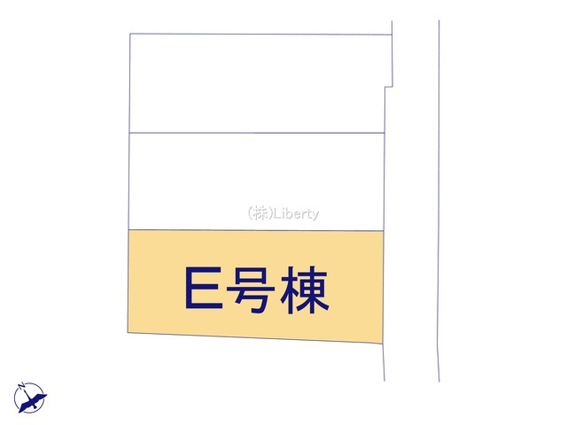 土浦市烏山4丁目　新築戸建　E号棟の区画図