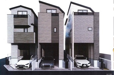 丸山1丁目・新築戸建・3号棟の外観パース