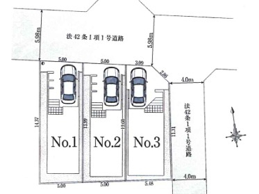 丸山1丁目・新築戸建・3号棟の区画図