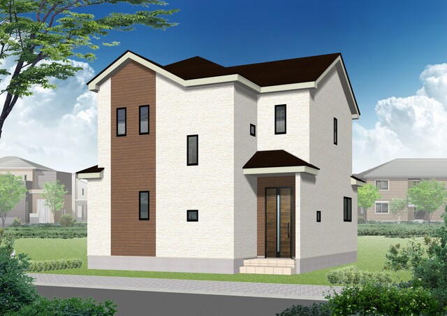 仲介手数料不要　ハートフルタウン菊陽町原水全3棟【菊陽北小・菊陽中】の外観パース|外観パースです