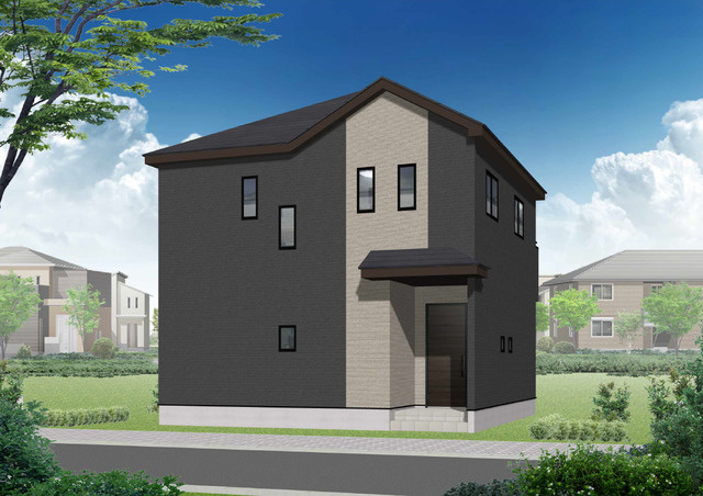 仲介手数料不要　ハートフルタウン菊陽町原水全3棟【菊陽北小・菊陽中】の外観パース|外観パースです