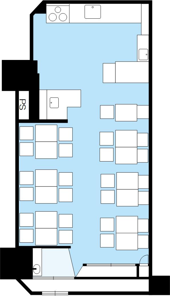 さんプラザ地下１階店舗の間取り
