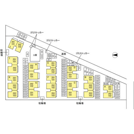 ロイヤルガーデン仲沖Fの区画図