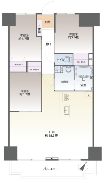 【間取り】 | エバーライフ井尻駅南☆仲介手数料無料☆