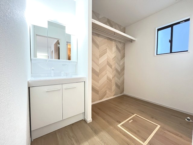 【洗面所】 | 福岡市早良区有田5丁目1期　1号棟（全3棟）【仲介手数料無料・0円】 | 現地写真。
