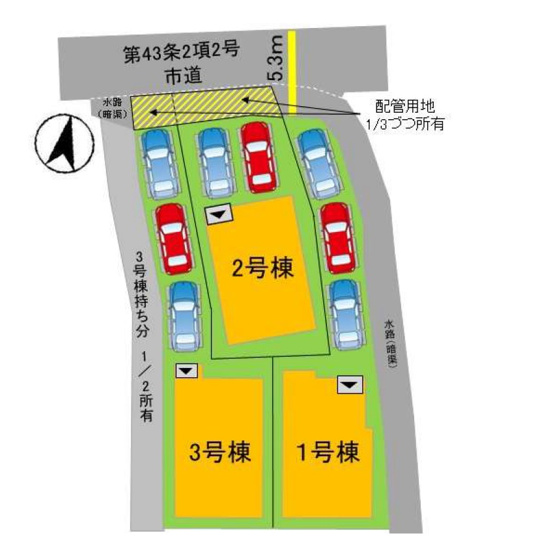 【区画図】 | 福岡市早良区干隈5丁目1期　3号棟（全3棟）【仲介手数料無料・0円】 | 区画図です。3号棟