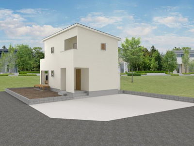 【外観パース】 | 【NEXT-STEP HOME】＼＼残り2区画／／◆ネクスタウン山田YUTAKA◆6号地 | ◆『セミアイランドキッチンの家』◆「選んでつくる」規格型住宅のおすすめプランです◆