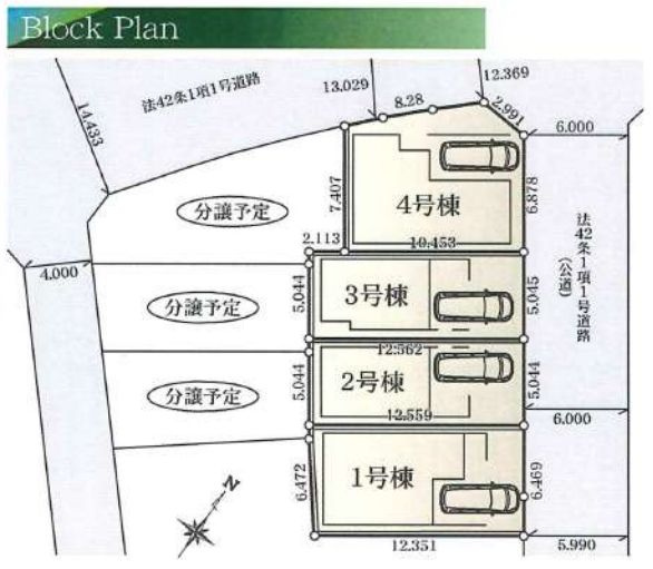 藤沢市善行1丁目新築戸建て　4号棟の区画図|区画図「藤沢市善行1丁目新築戸建て」