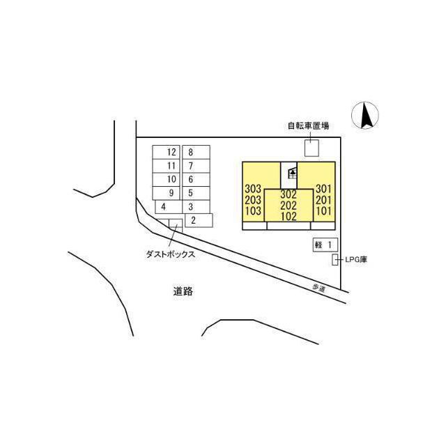 岐阜市旦島中２丁目のアパートの駐車場