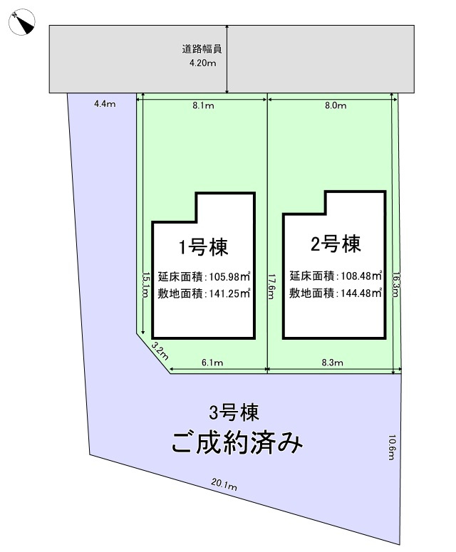 新築戸建　長野市川中島町御厨第3の区画図
