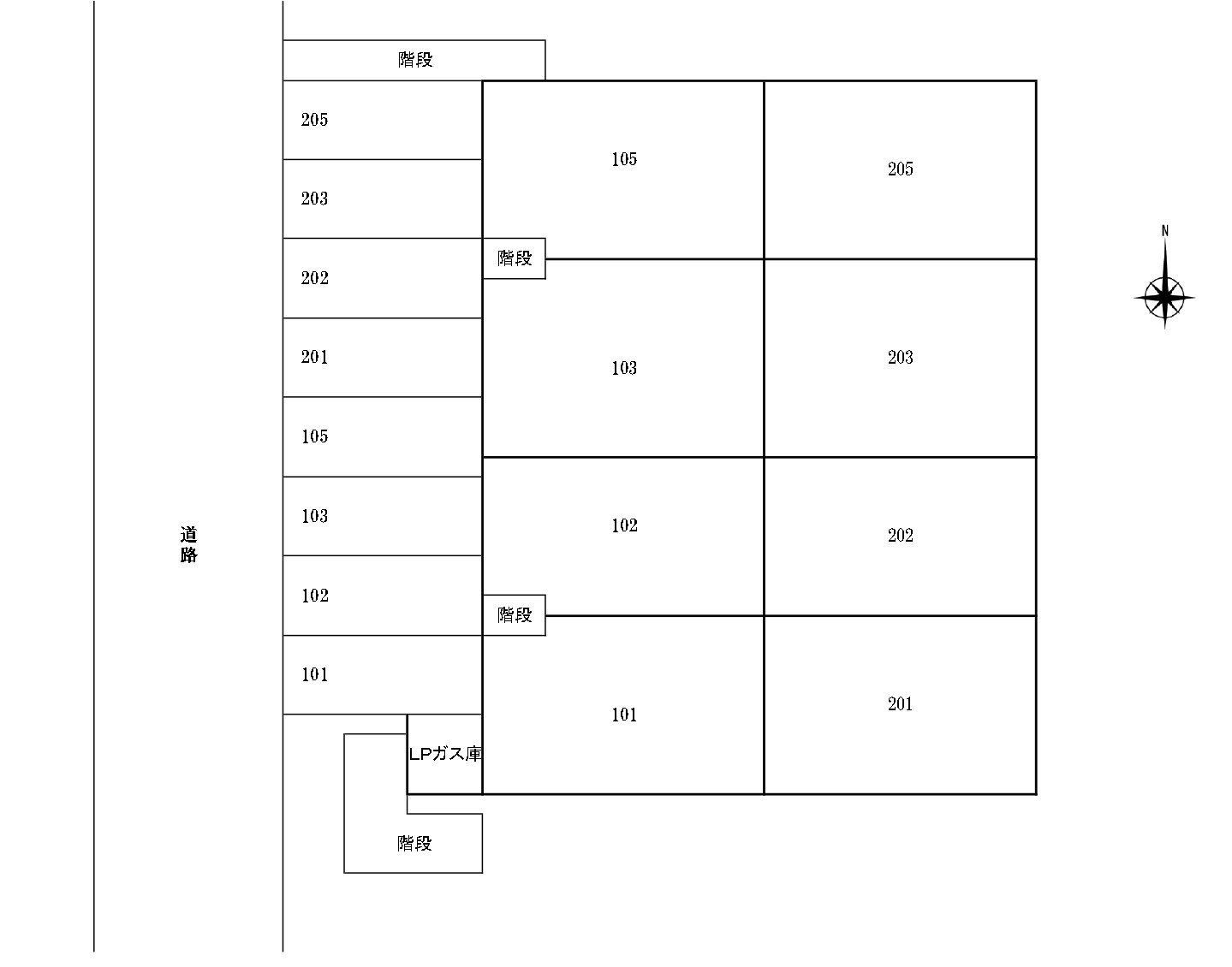 妹尾グリーンコーポの区画図
