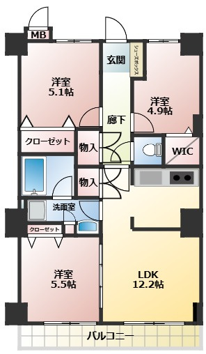 センチュリー幸手の間取り|幸手駅徒歩２分の電車通勤・通学に便利！3LDKマンション♪