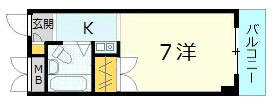 広島市安佐北区口田４丁目の賃貸マンションの間取り