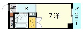 広島市安佐北区口田４丁目の賃貸マンションの間取り