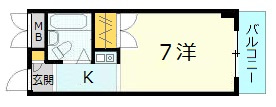 広島市安佐北区口田４丁目の賃貸マンションの間取り