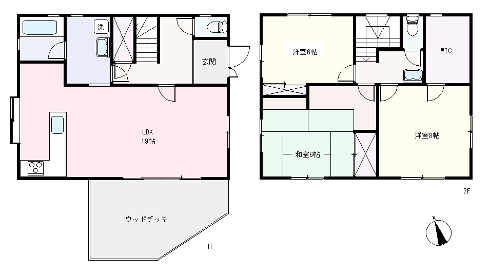 S1735H　白浜高台中古住宅の間取り