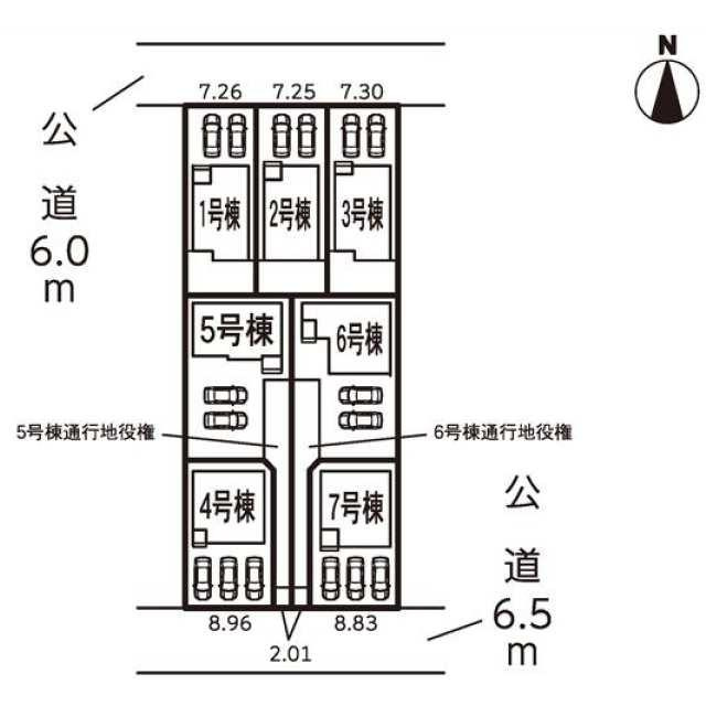 名古屋市北区楠３丁目の新築一戸建の区画図| 