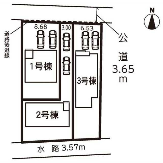 名古屋市中川区戸田２丁目の新築一戸建の区画図| 