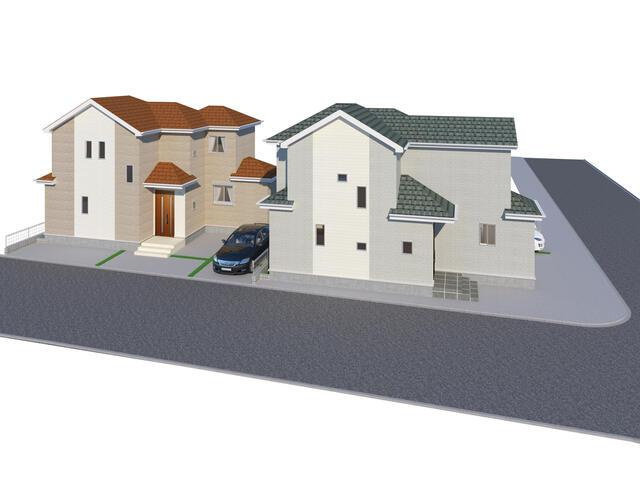 名古屋市西区清里町の新築一戸建の外観パース|完成予想パース 