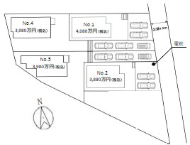 伊勢原市沼目4丁目　未入居戸建　全5棟2号棟の区画図