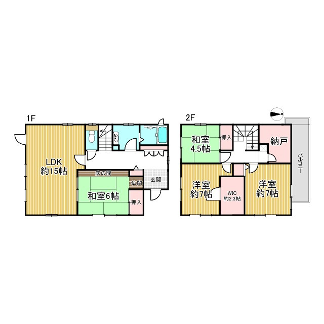 上京区柳風呂町 中古戸建の間取り