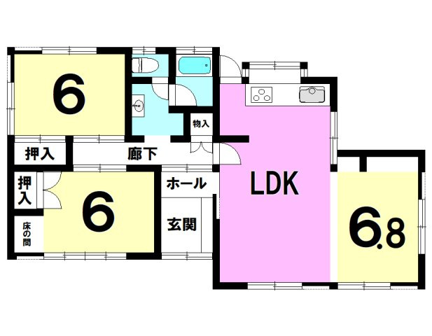 磐田市豊島の間取り|３LDK