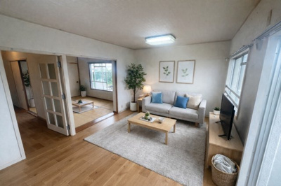 【居間・リビング】 | 府中団地6棟 | AIによるリフォームイメージ・ホームステージング画像