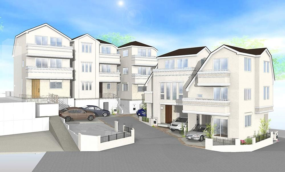 板橋区中台1丁目　新築戸建　全3棟の完成予想図|外観パース