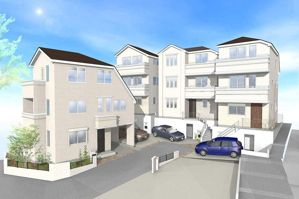 板橋区中台1丁目　新築戸建　全3棟の完成予想図|外観パース