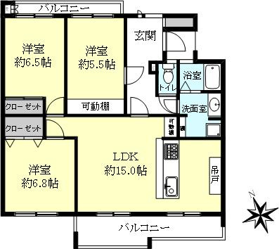 研究学園5団地・526号棟の間取り