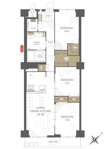 【間取り】ライオンズマンション枚方 