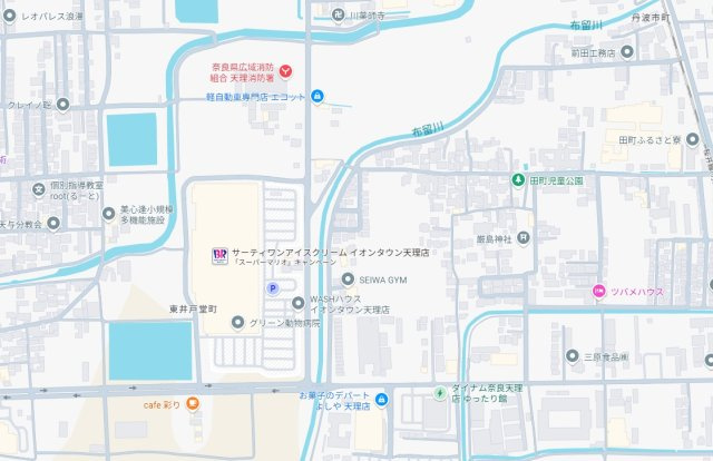 天理市田町　第1期　新築一戸建ての地図