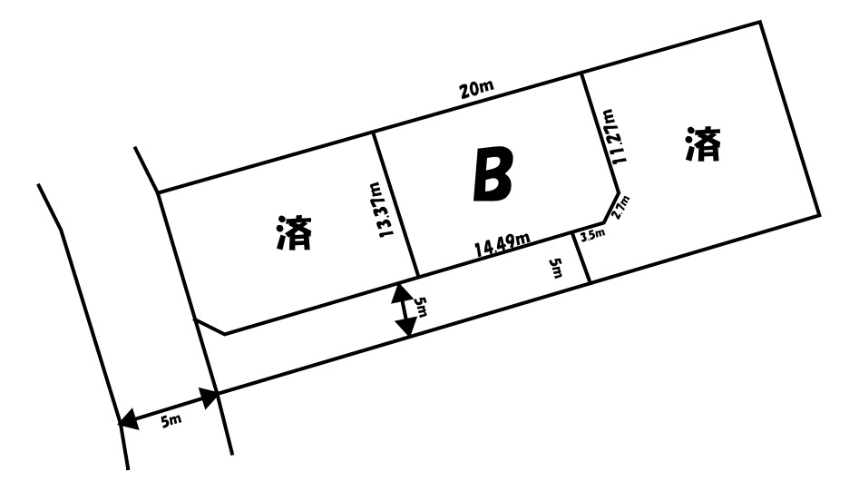 売土地　箕郷町矢原３区画の区画図