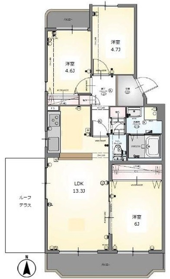 【間取り】 | ローズハイツ西宮宮前町1号棟