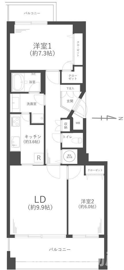 コモンシティ湘南衣笠ノース・リッジ棟の間取り