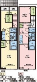 Porte BonheurⅣ(ポルトボヌール4)　B棟の間取り