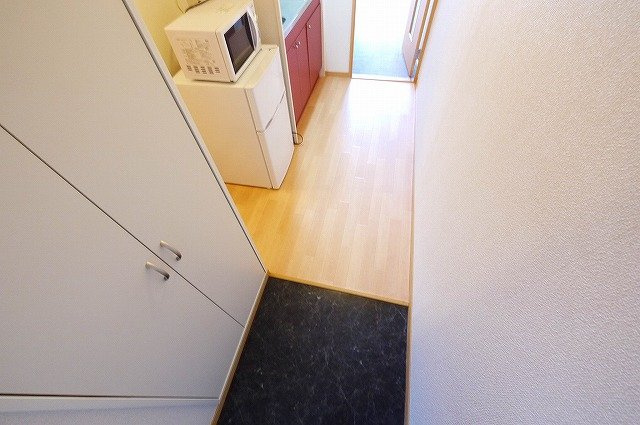 レオパレスビューヒルズテンの玄関