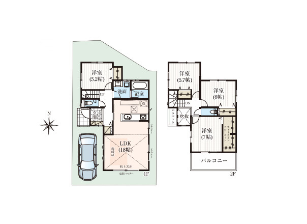 大宮今羽町　2期　新築一戸建て　グリーンガーデン　Jの間取り|大宮今羽町　2期　新築一戸建て　グリーンガーデン　J、4LDK、土地面積110.09m2、建物面積102.26m2