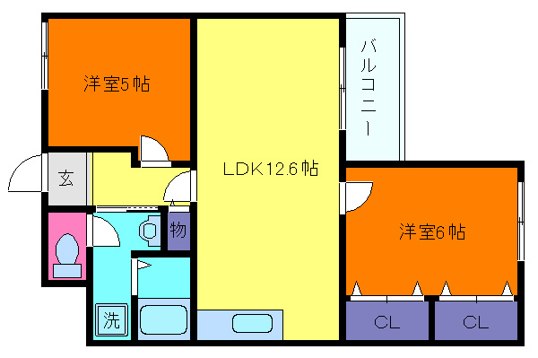 ユニーブル六甲　南棟の間取り