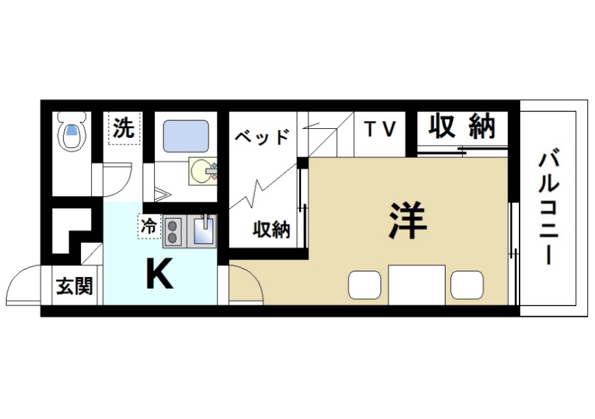 レオパレスサンコート学園前Ｂの間取り|通風良好で換気がしやすいです