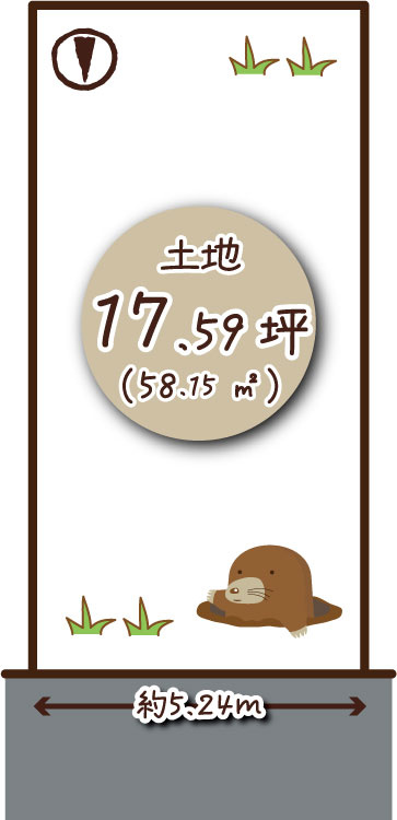 淀の原町　建築条件無し土地の土地図