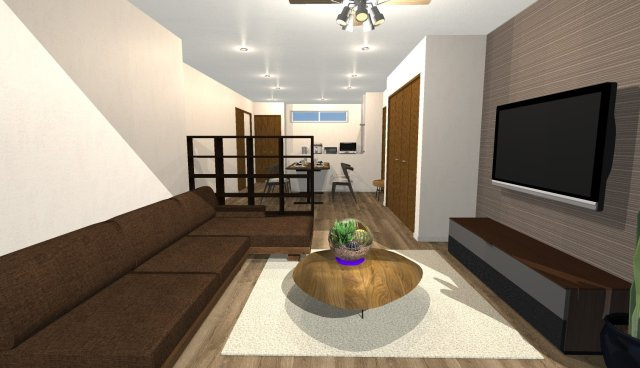 淀の原町　建築条件付き土地の完成予想図|【イメージパース】
２階リビングで通行人からの視線が気になりにくく、プライバシーを確保できますね！