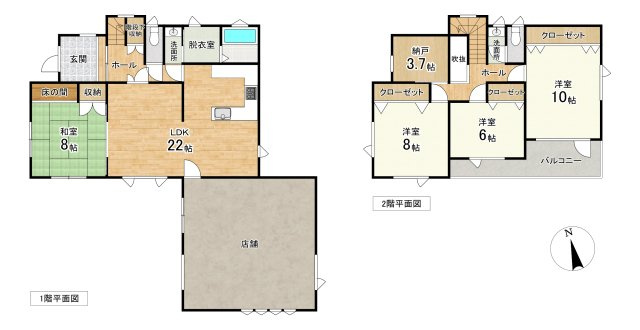 店舗にも離れにも！釧路町若葉で自由な発想を叶える家♪の間取り