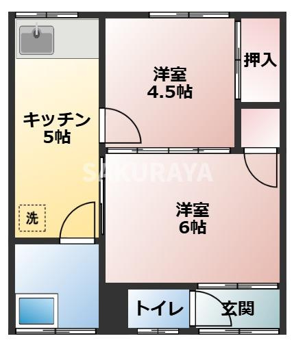 野代アパートの間取り