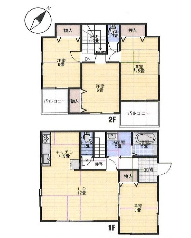 【間取り】 | 毛呂山町目白台4丁目 | ４LDK