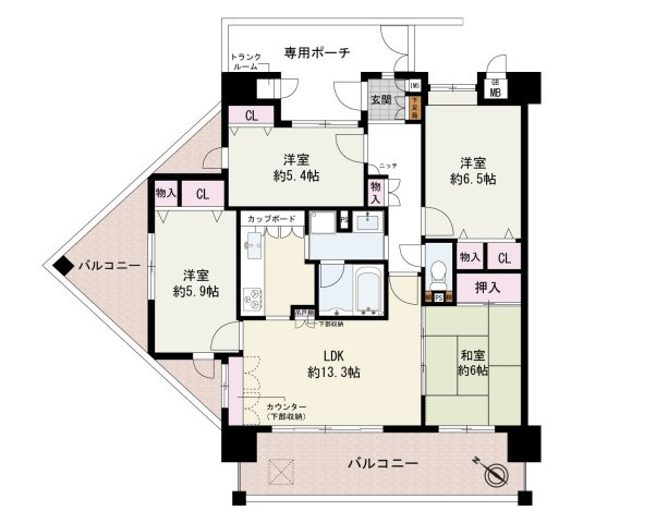 ファミール岸和田プレジオの間取り