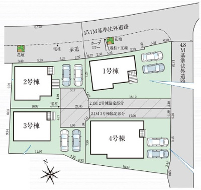 【前面道路含む現地写真】 | 金武町金武（全4棟） | ※南東側公道4.8m♪